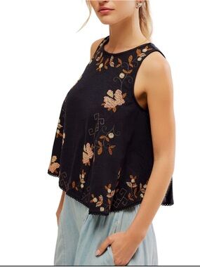 Free People Fun And Flirty Embroidered Boho Top Size M